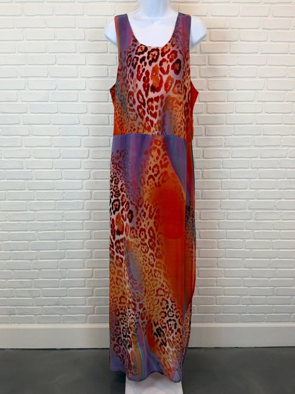 W118 by Walter Baker Maxi Dress Leopard Print Racerback Multi M